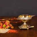 Brass Diya Engraved Design Dia with Turtle Base  (1Pcs) 2.5 inch