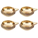 Set of 4 Antique Brass Diya Oil Lamp (2.3 inch)