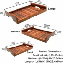 Sheesham Wooden Handcrafted Rectangular Serving Platter Tray  (Pack of 3)
