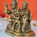 Devotional Brass Shiv Parivar Statue (4 Inch)