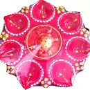 Terracotta Table Diya  (Pack of 7 | 8.2 Inch)
