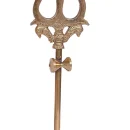 Traditional Trishul (Trident) Damru with Stand Brass Statue (5.5 Inch)