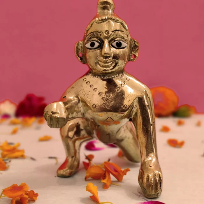 Endearing Medium Laddu Gopal Brass (2.5 inch)