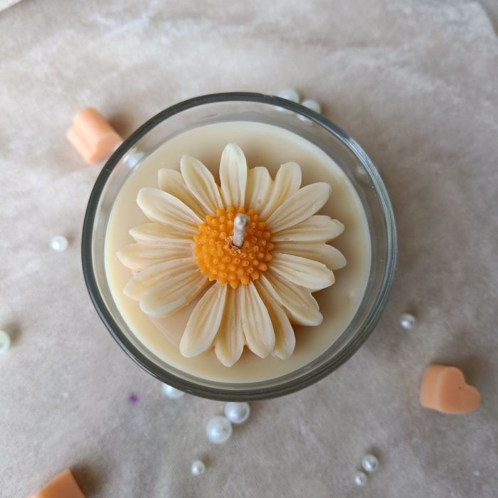Decor D style Daisy Flower with Champa aroma Candle Candle