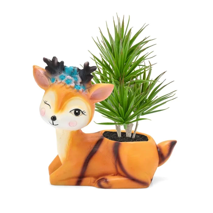 Decorative polyresin planter pot for home and office decor