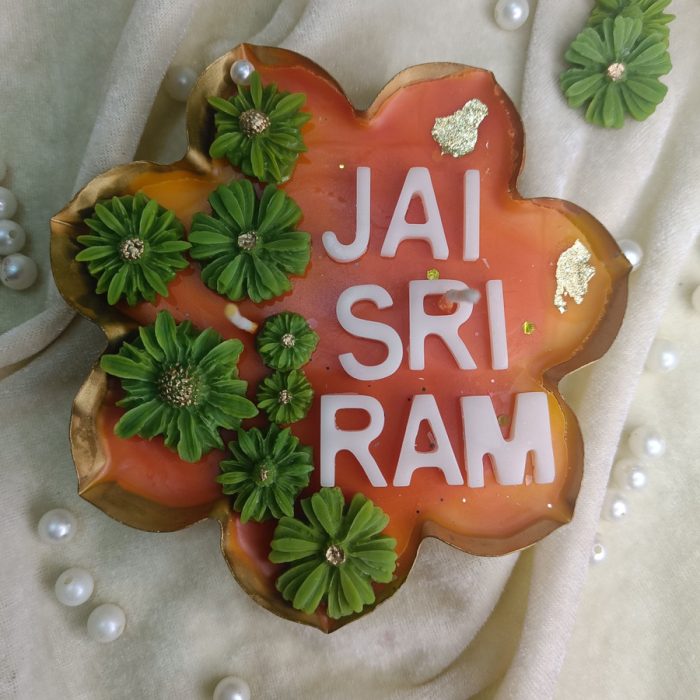 Decor D style Jai sri ram theme based urli candle Candle