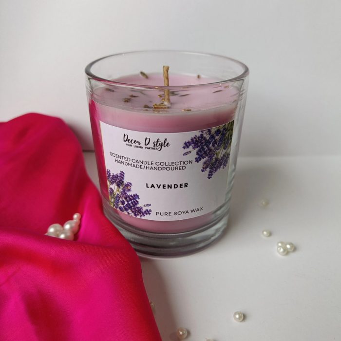 Decor D style Scented Lanvendr lust glass jar Candle