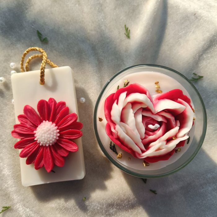 Decor D style Valentine's day special candle collection :lavender and rose aroma Candle
