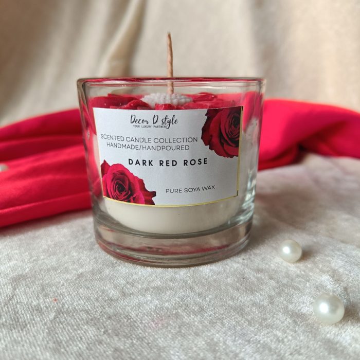 Decor D style Daisy Flower Red Candle – Rose Aroma Candle