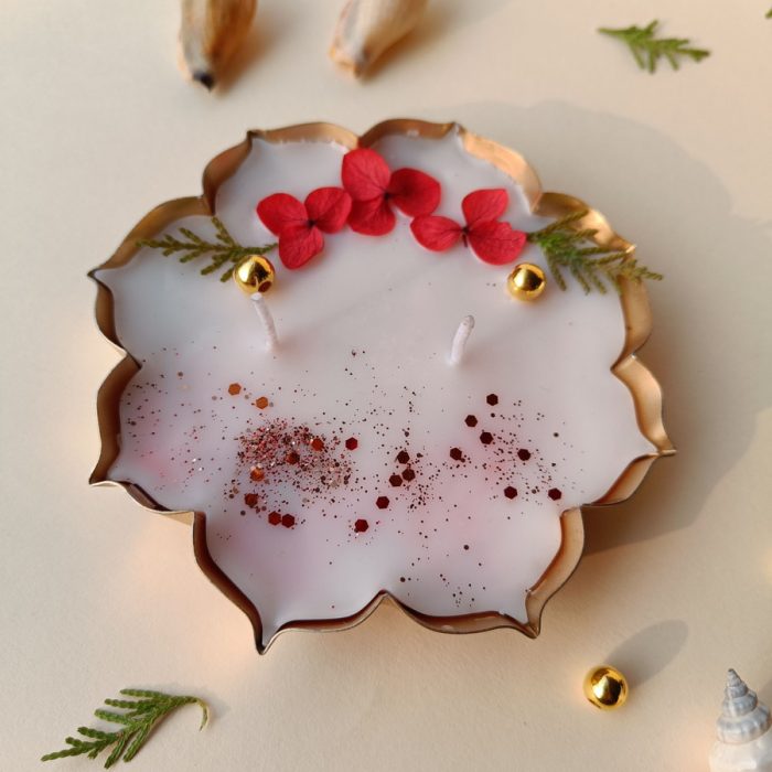 Decor D style Red rose aroma candle with Christmas theme Candle