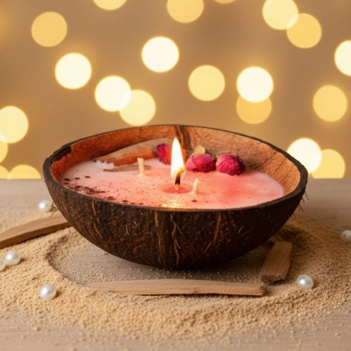Decor D style coconut shell candle with sandalwood aroma Candle